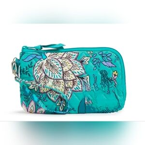NWT VERA BRADLEY RFID Slim Wristlet Peacock Garden